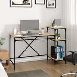 Desk With Shelves Engineered Wood&Iron