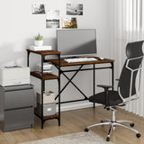 Desk With Shelves Engineered Wood&Iron