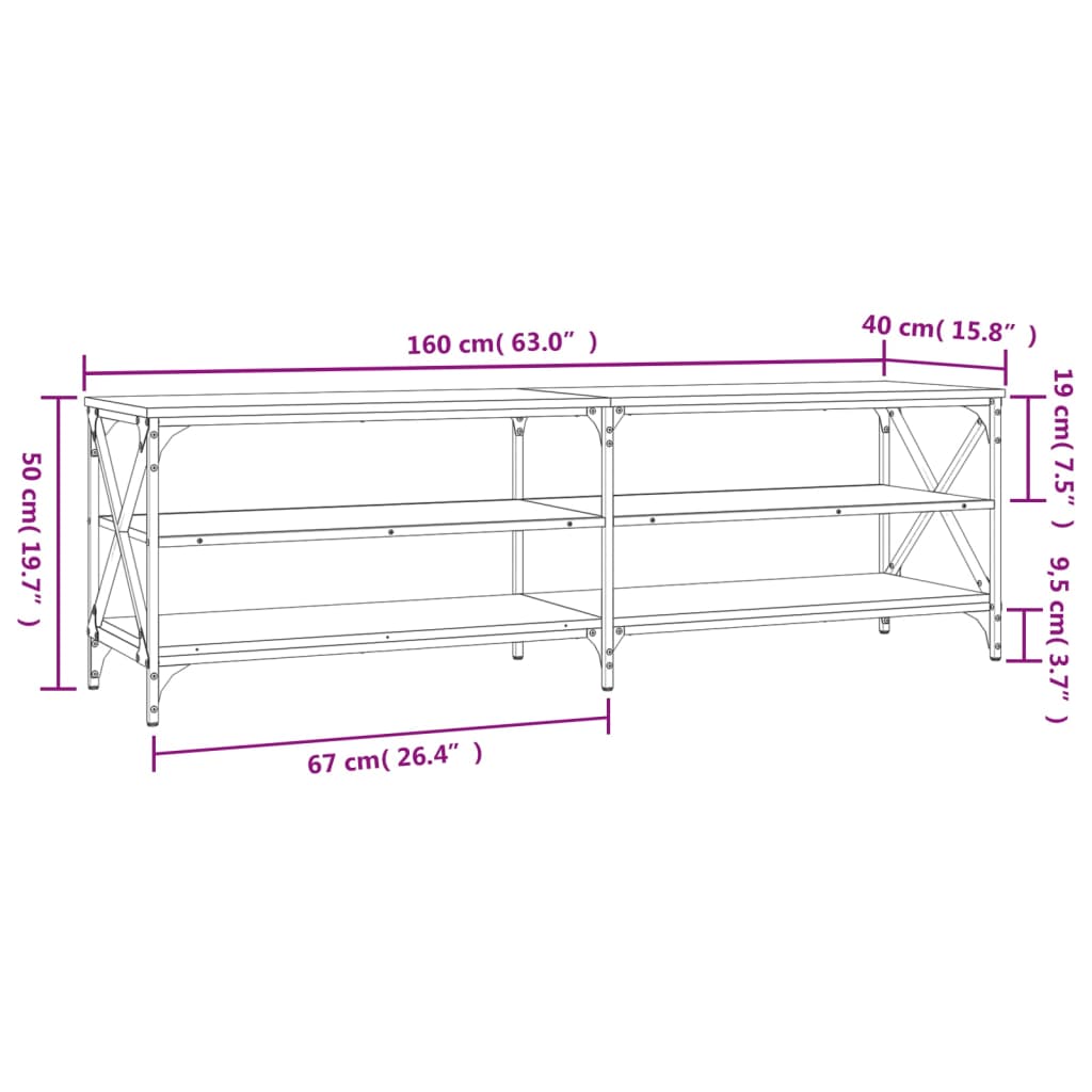Tv Cabinet 160X40X50 Cm Engineered Wood