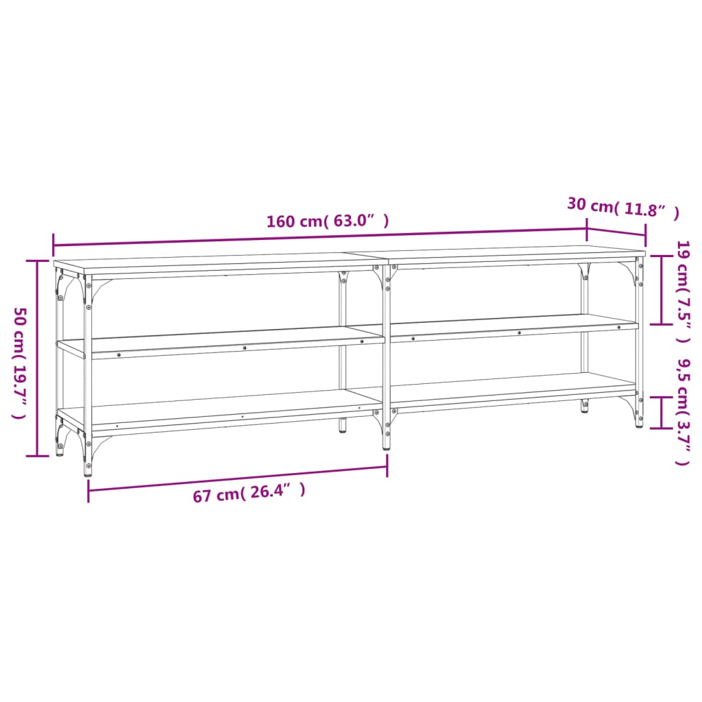 Tv Cabinet 160X30X50 Cm Engineered Wood