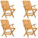 Folding Garden Chairs 4 Pcs 61X67X90 Cm Solid Wood Teak