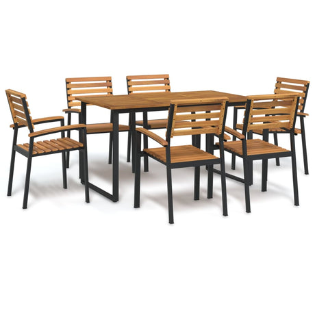 5 Piece Garden Dining Set Solid Wood Acacia And Metal