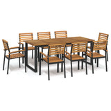 5 Piece Garden Dining Set Solid Wood Acacia And Metal