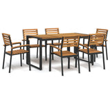 5 Piece Garden Dining Set Solid Wood Acacia And Metal