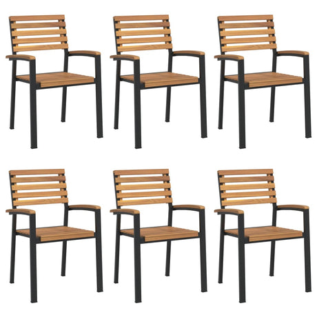 7 Piece Garden Dining Set Solid Wood Acacia And Metal