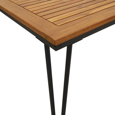 7 Piece Garden Dining Set Solid Wood Acacia And Metal
