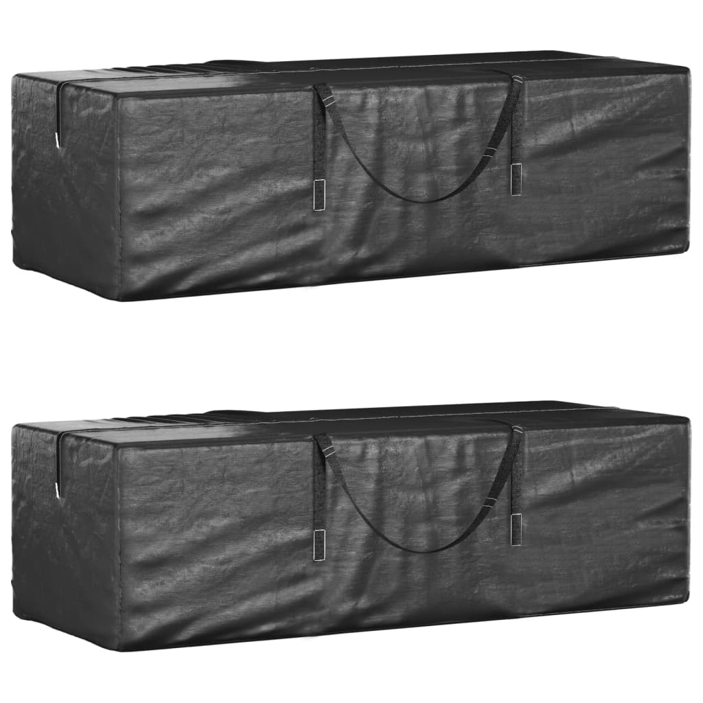 Garden Cushion Storage Bag Black Polyethylene