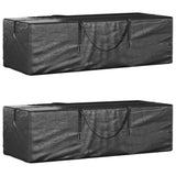 Garden Cushion Storage Bag Black Polyethylene
