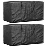 Garden Cushion Storage Bag Black Polyethylene