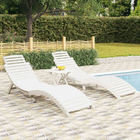 Sun Loungers 2 Pcs Solid Wood Acacia