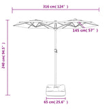 Double-Head Garden Parasol Sand 316X240 Cm