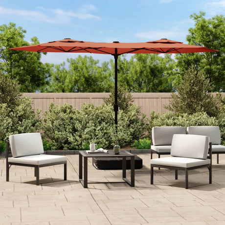 Double-Head Garden Parasol Sand 316X240 Cm