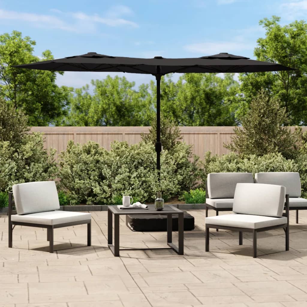Double-Head Garden Parasol Sand 316X240 Cm