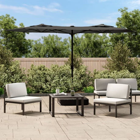 Double-Head Garden Parasol With Leds 316X240 Cm