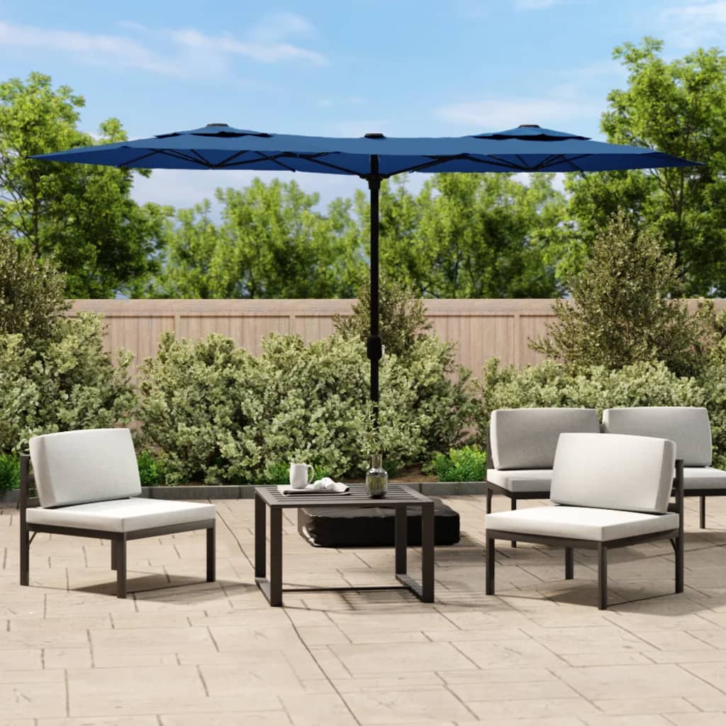 Double-Head Garden Parasol With Leds 316X240 Cm