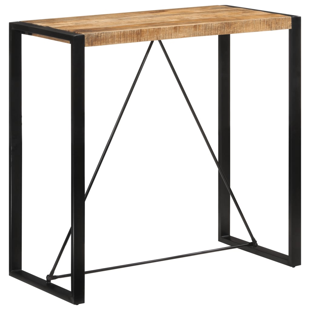Bar Table 110x55x110 cm Solid Rough Wood Mango
