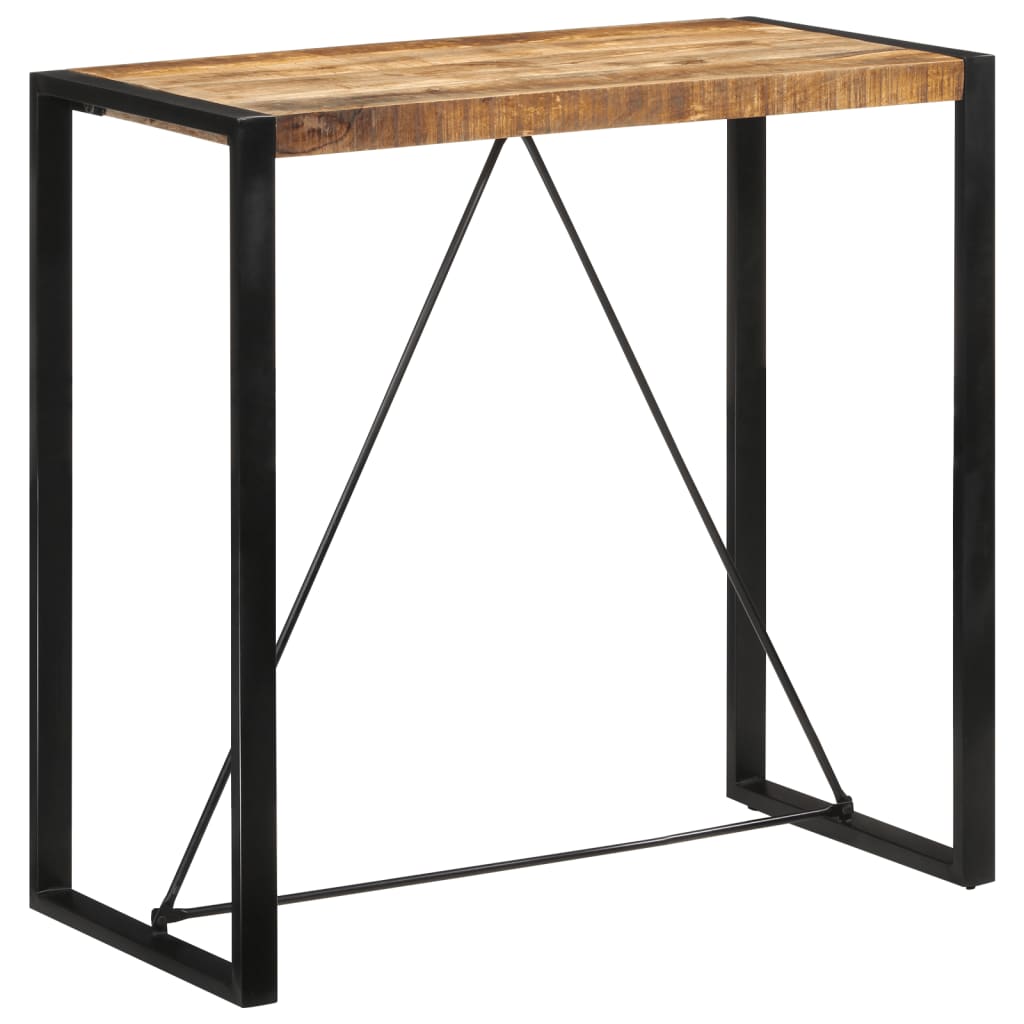 Bar Table 110x55x110 cm Solid Rough Wood Mango