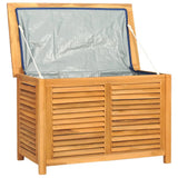 Garden Storage Box With Bag Solid Wood Teak