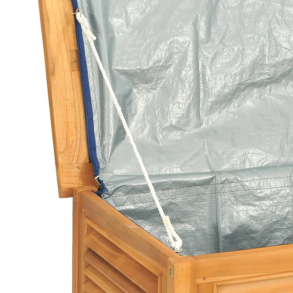 Garden Storage Box With Bag Solid Wood Teak