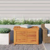 Garden Storage Box With Bag Solid Wood Teak
