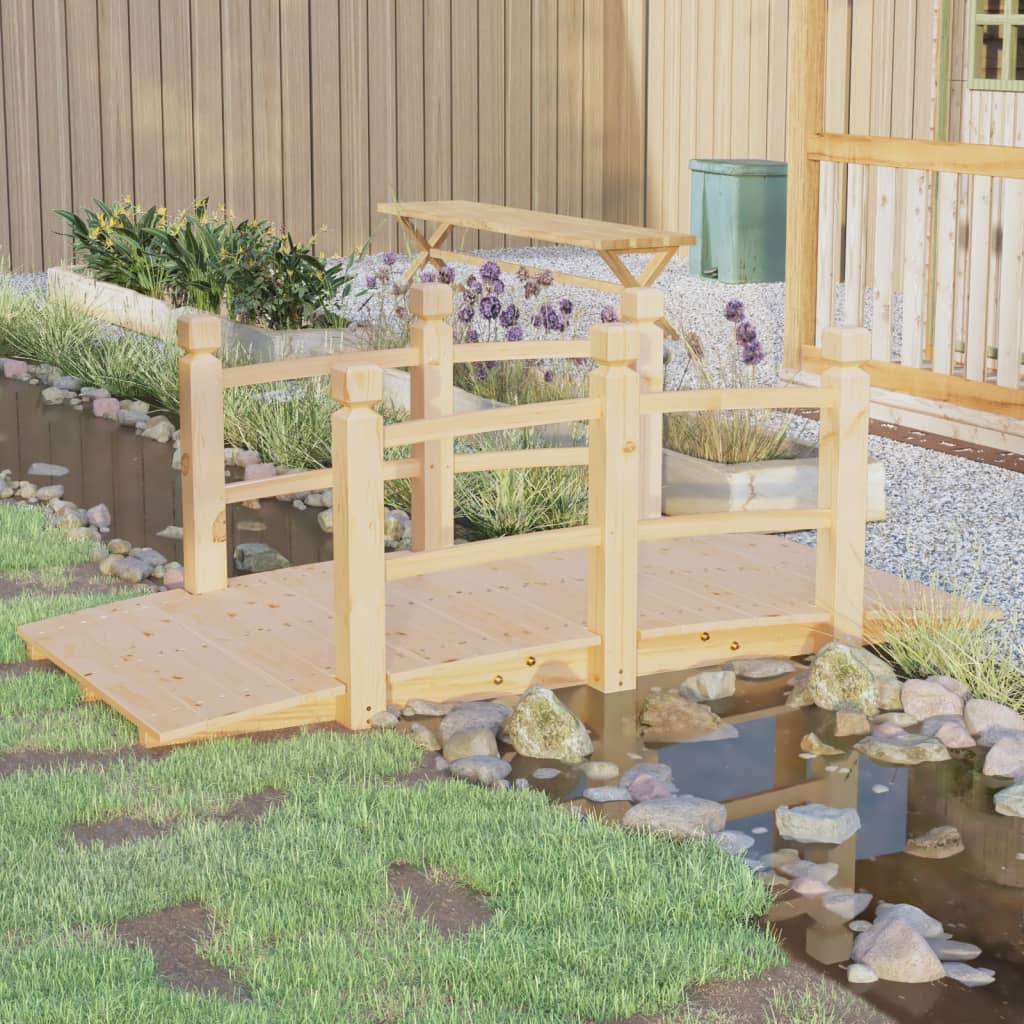 Garden Bridge 150X67X56Cm Solid Wood Spruce