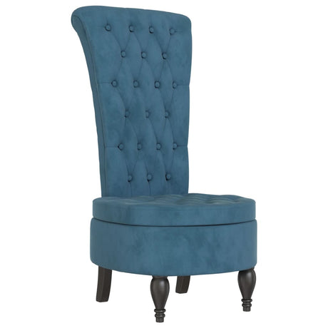 High Back Chair Velvet Button Design