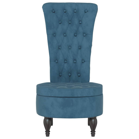 High Back Chair Velvet Button Design