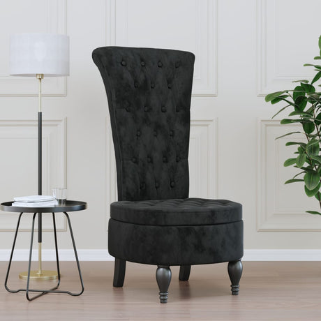 High Back Chair Velvet Button Design