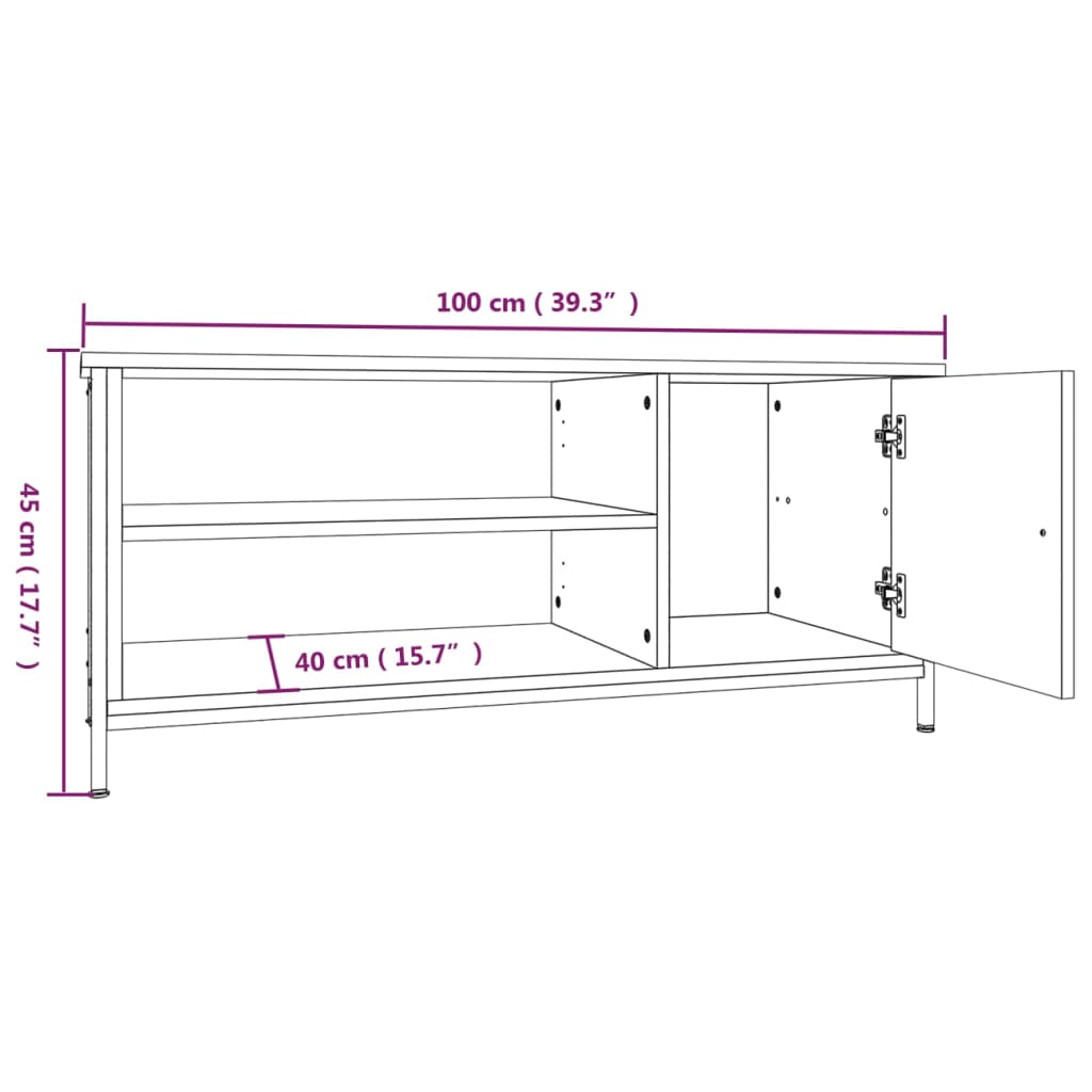 Tv Cabinet 100X40X45 Cm Engineered Wood