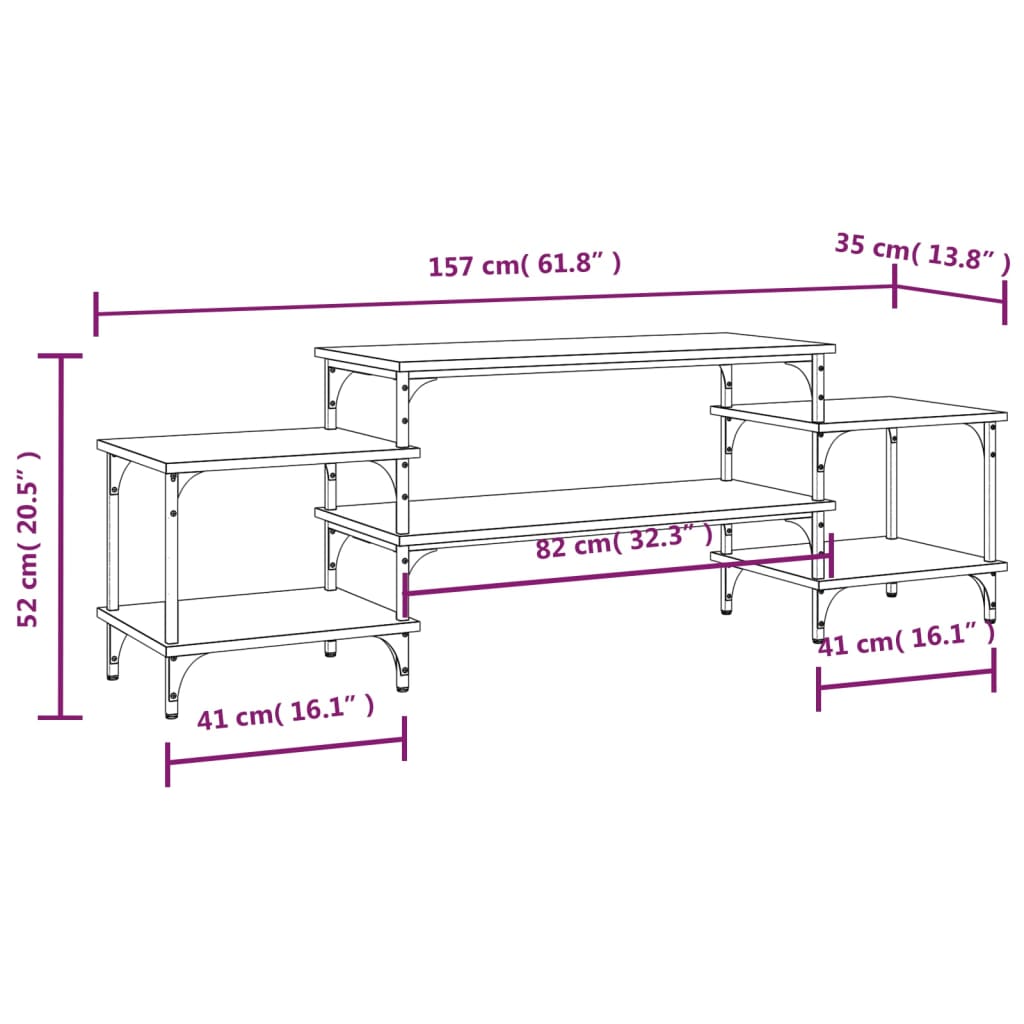Tv Cabinet 157X35X52 Cm Engineered Wood