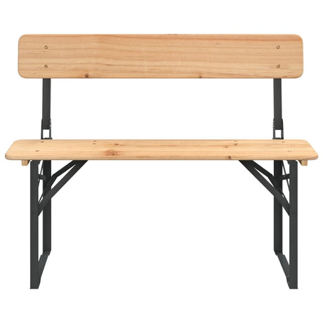 3 Piece Folding Beer Table Set Solid Wood Fir
