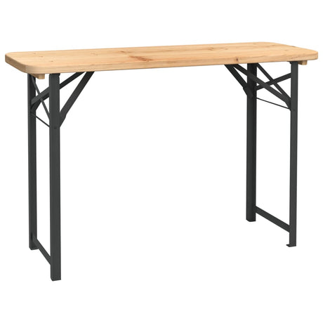 3 Piece Folding Beer Table Set Solid Wood Fir