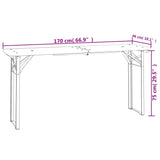3 Piece Folding Beer Table Set Solid Wood Fir