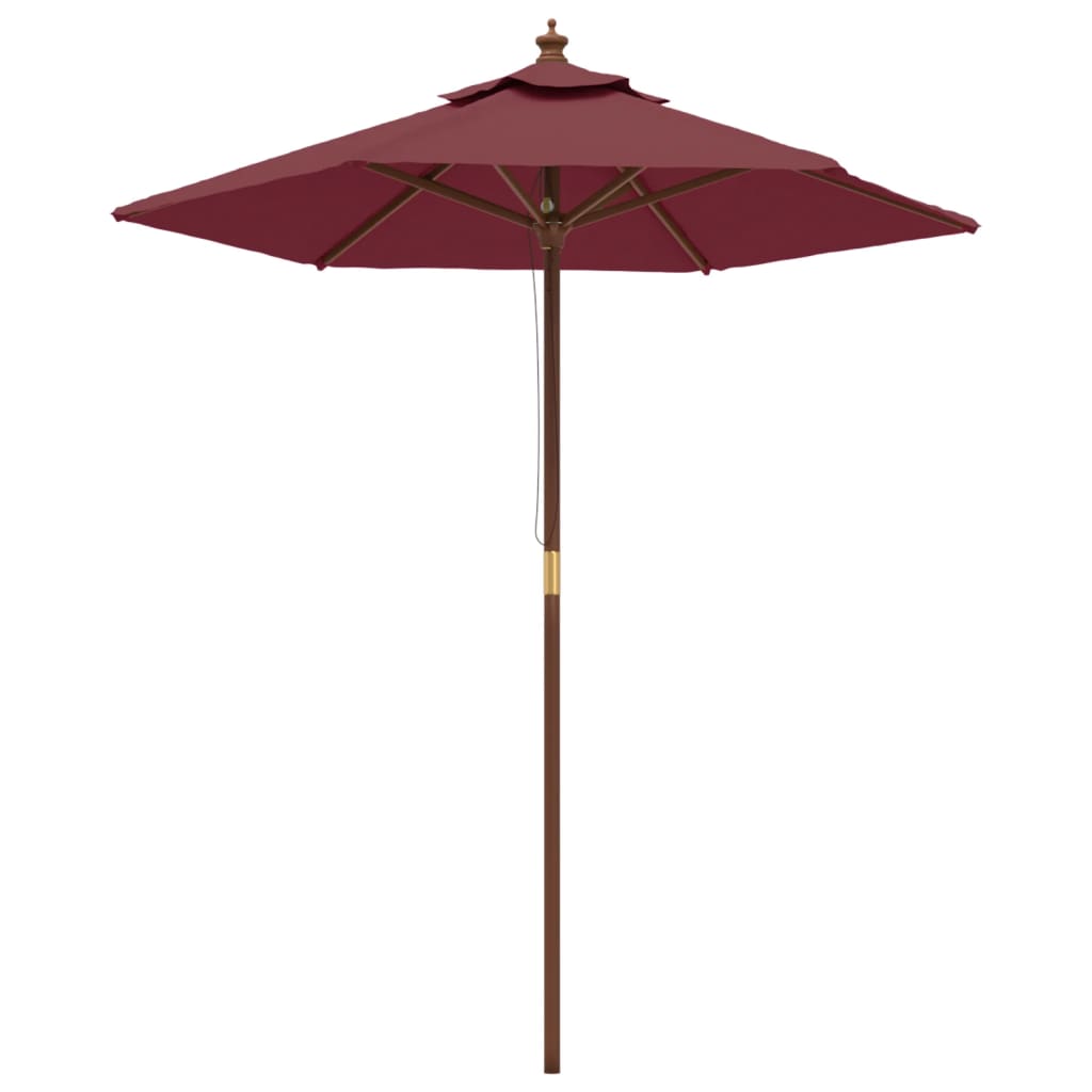 Garden Parasol with Wooden Pole Bordeaux Red 196x231 cm
