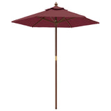 Garden Parasol with Wooden Pole Bordeaux Red 196x231 cm