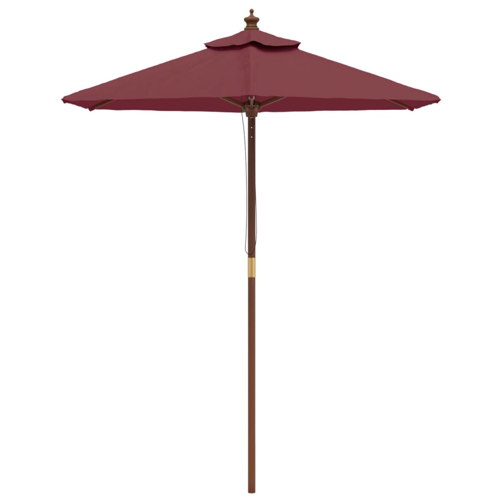 Garden Parasol with Wooden Pole Bordeaux Red 196x231 cm
