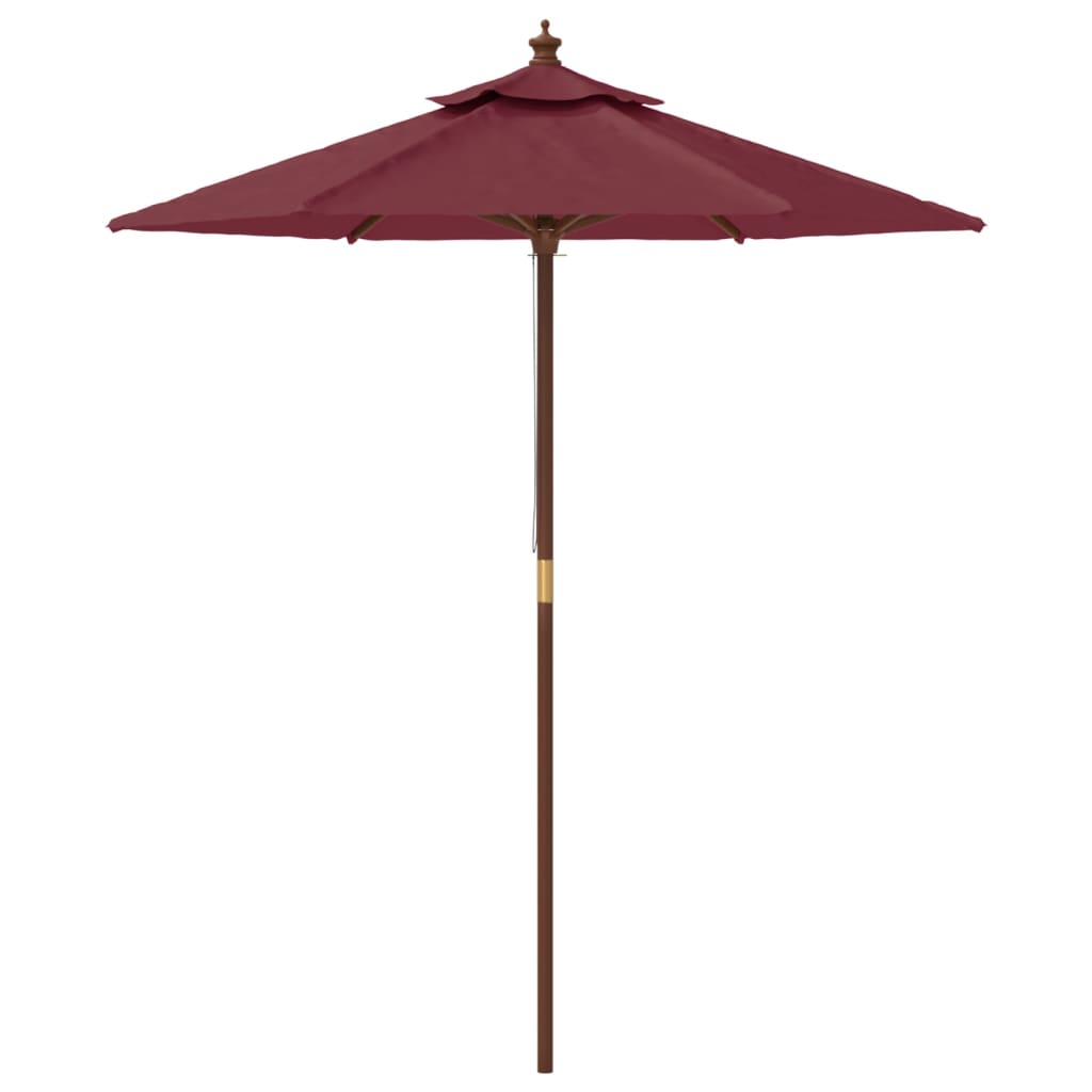 Garden Parasol with Wooden Pole Bordeaux Red 196x231 cm