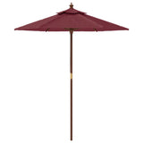 Garden Parasol with Wooden Pole Bordeaux Red 196x231 cm