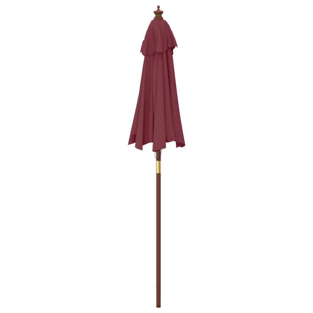 Garden Parasol with Wooden Pole Bordeaux Red 196x231 cm