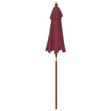 Garden Parasol with Wooden Pole Bordeaux Red 196x231 cm