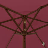 Garden Parasol with Wooden Pole Bordeaux Red 196x231 cm