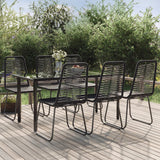 5 Piece Garden Dining Set Black