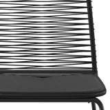 7 Piece Garden Dining Set Black