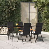 3 Piece Garden Dining Set Black