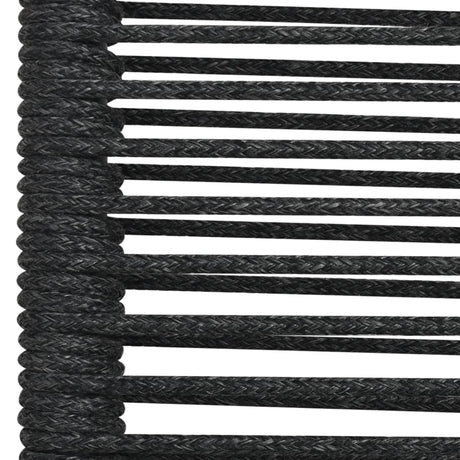 5 Piece Garden Dining Set Black Cotton Rope And Steel
