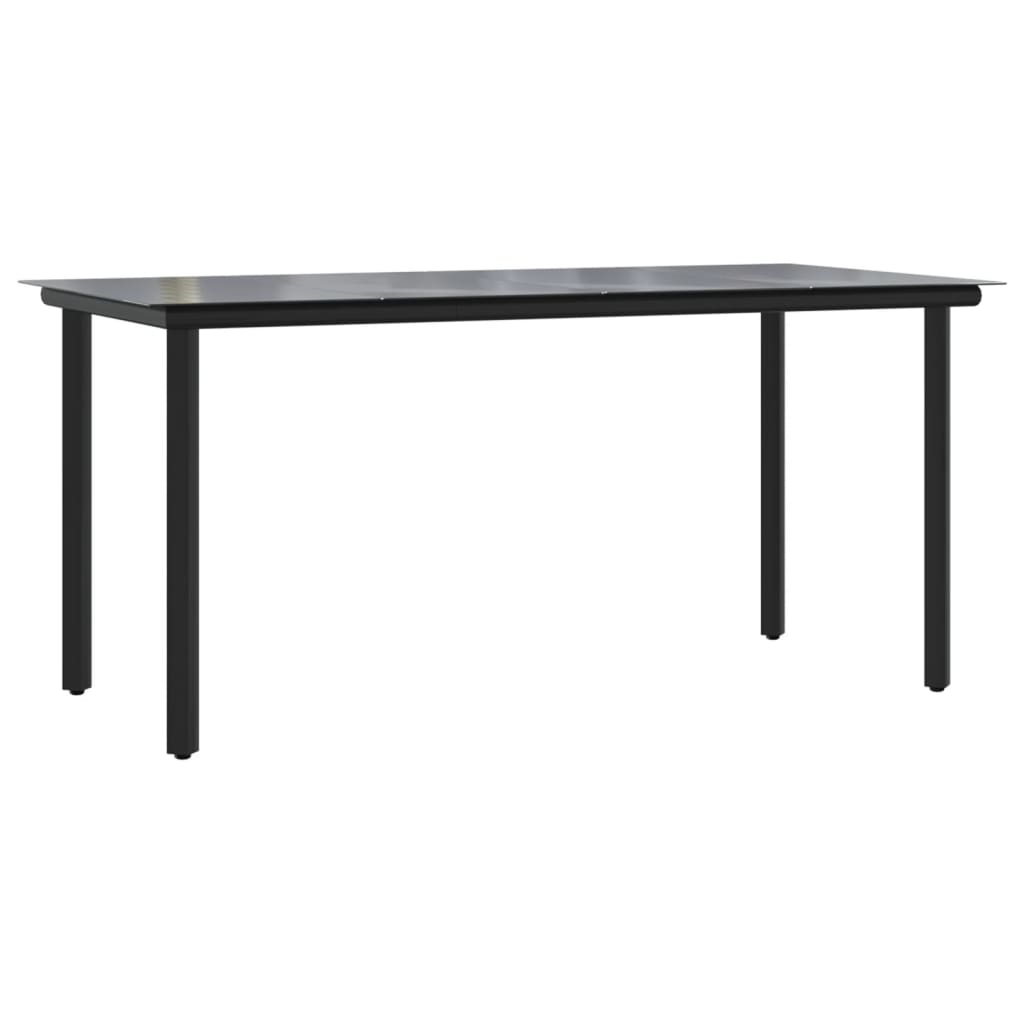 5 Piece Garden Dining Set Black Cotton Rope And Steel