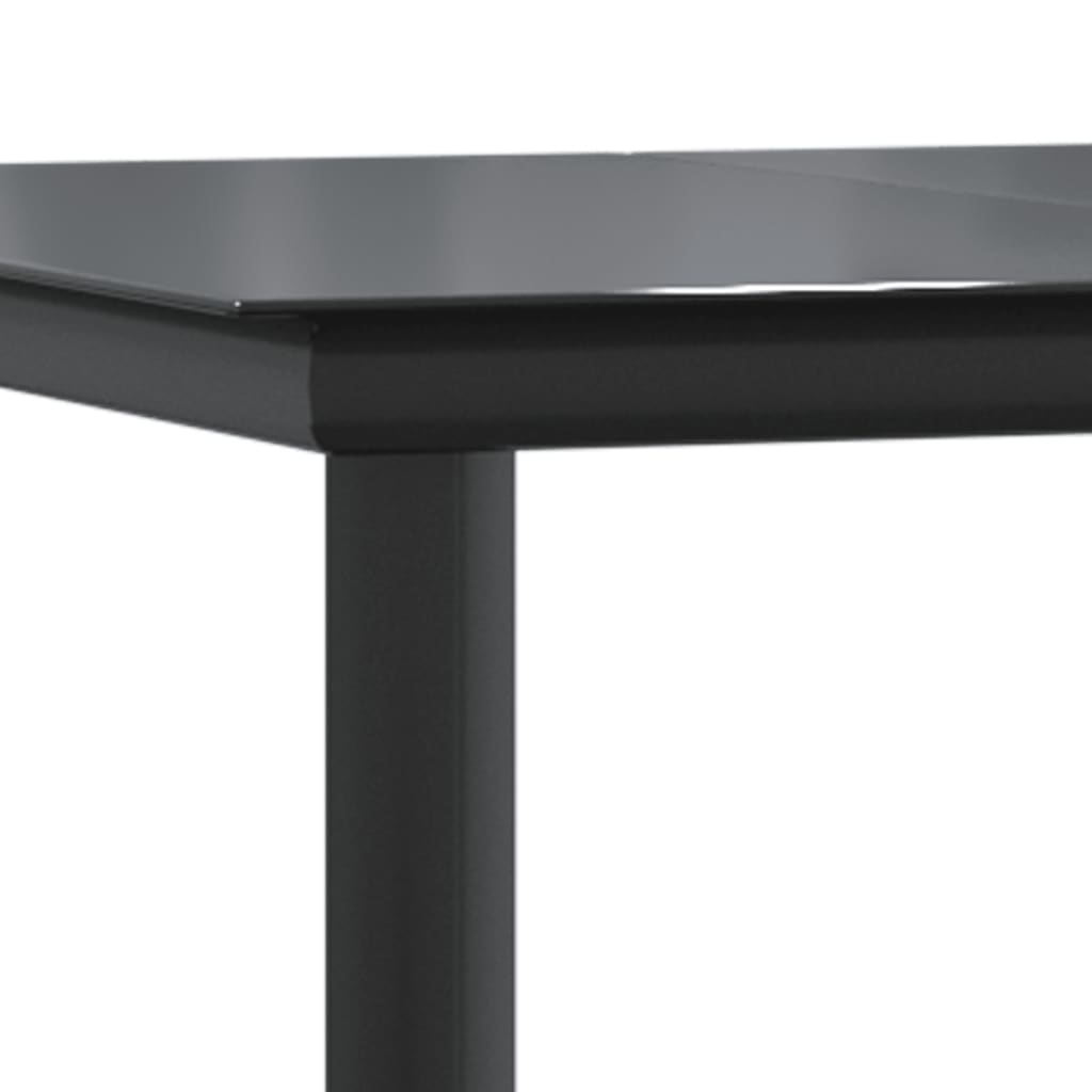 5 Piece Garden Dining Set Black Cotton Rope And Steel