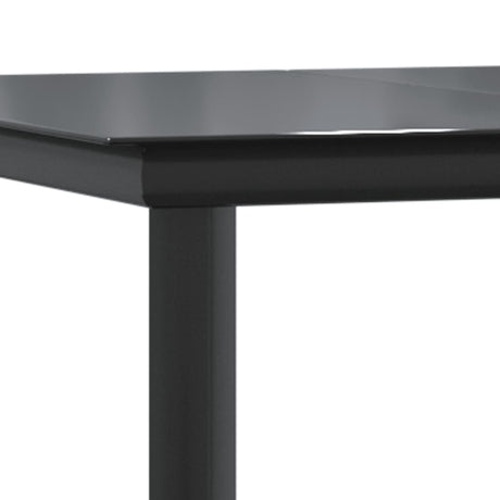 5 Piece Garden Dining Set Black Cotton Rope And Steel