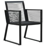 5 Piece Garden Dining Set Black Pvc Rattan