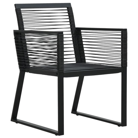 5 Piece Garden Dining Set Black Pvc Rattan